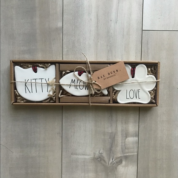 Rae Dunn cat ornaments